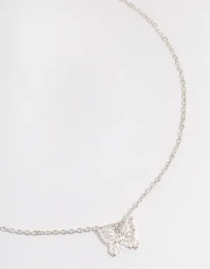 Silver Butterfly Choker