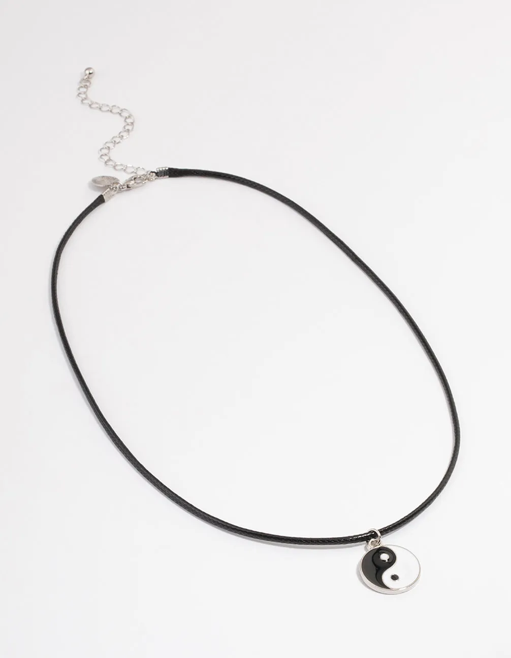 Silver Yin & Yang Cord Necklace