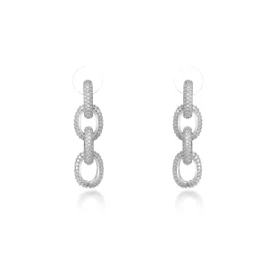 Small Crystal Cable Link Earrings