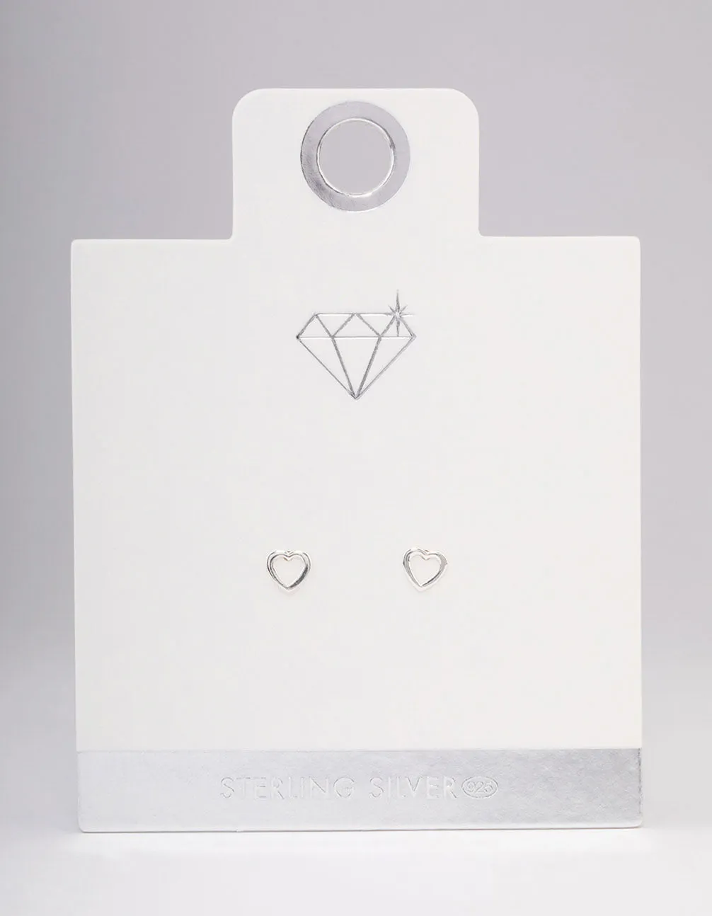 Sterling Silver Open Heart Stud Earrings