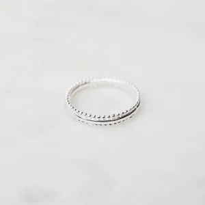 Sterling Silver Slim Milgrain Edge Band Ring