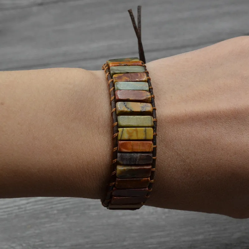 Stylish Handwoven Single Layer Leather Bracelet