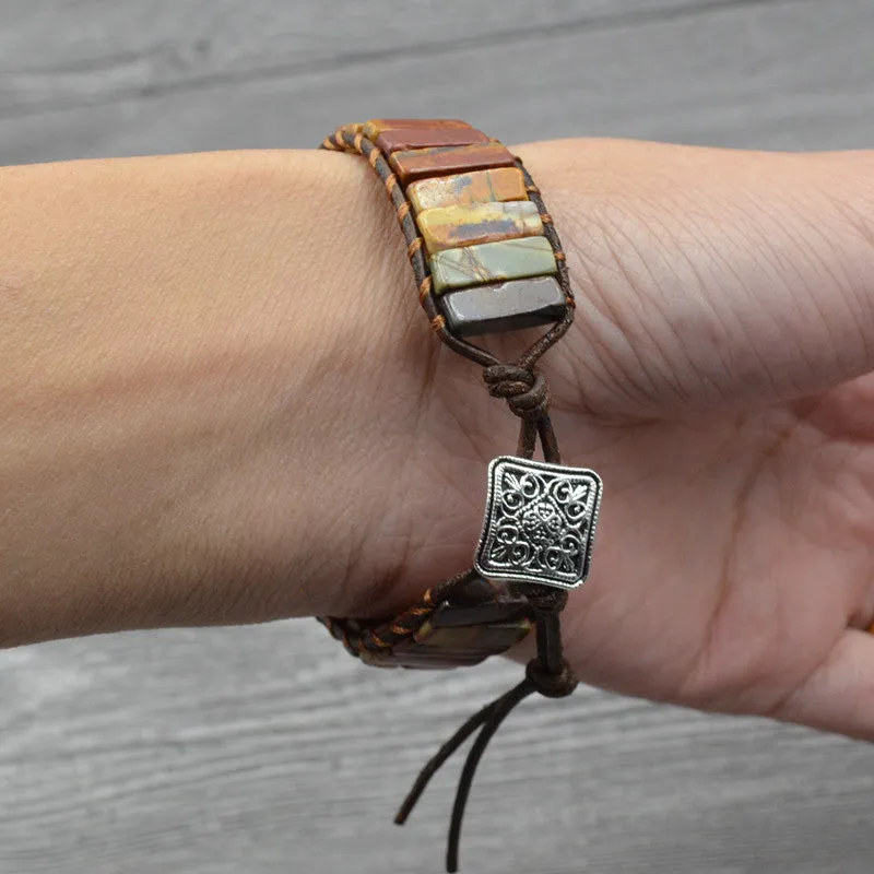 Stylish Handwoven Single Layer Leather Bracelet