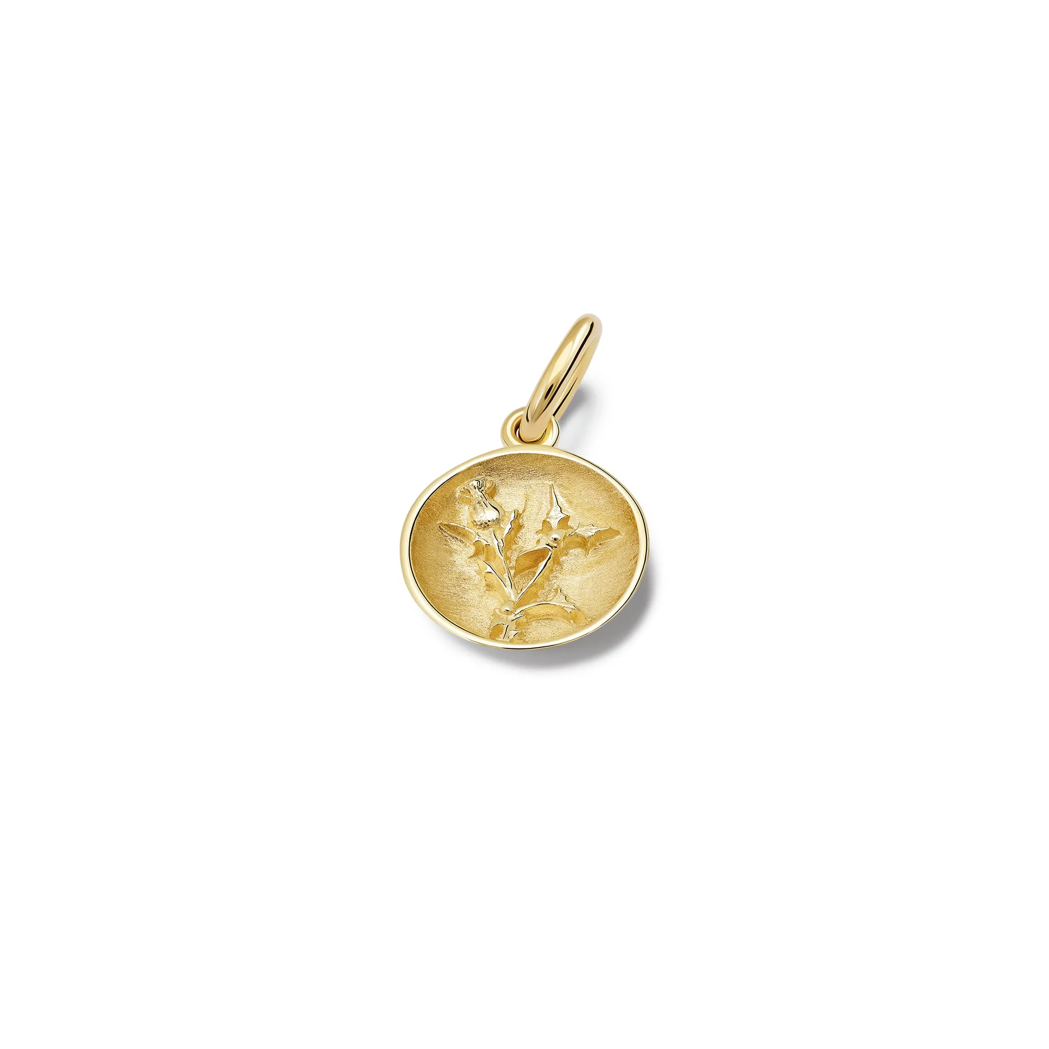 Thistle Necklace Pendant Yellow Gold