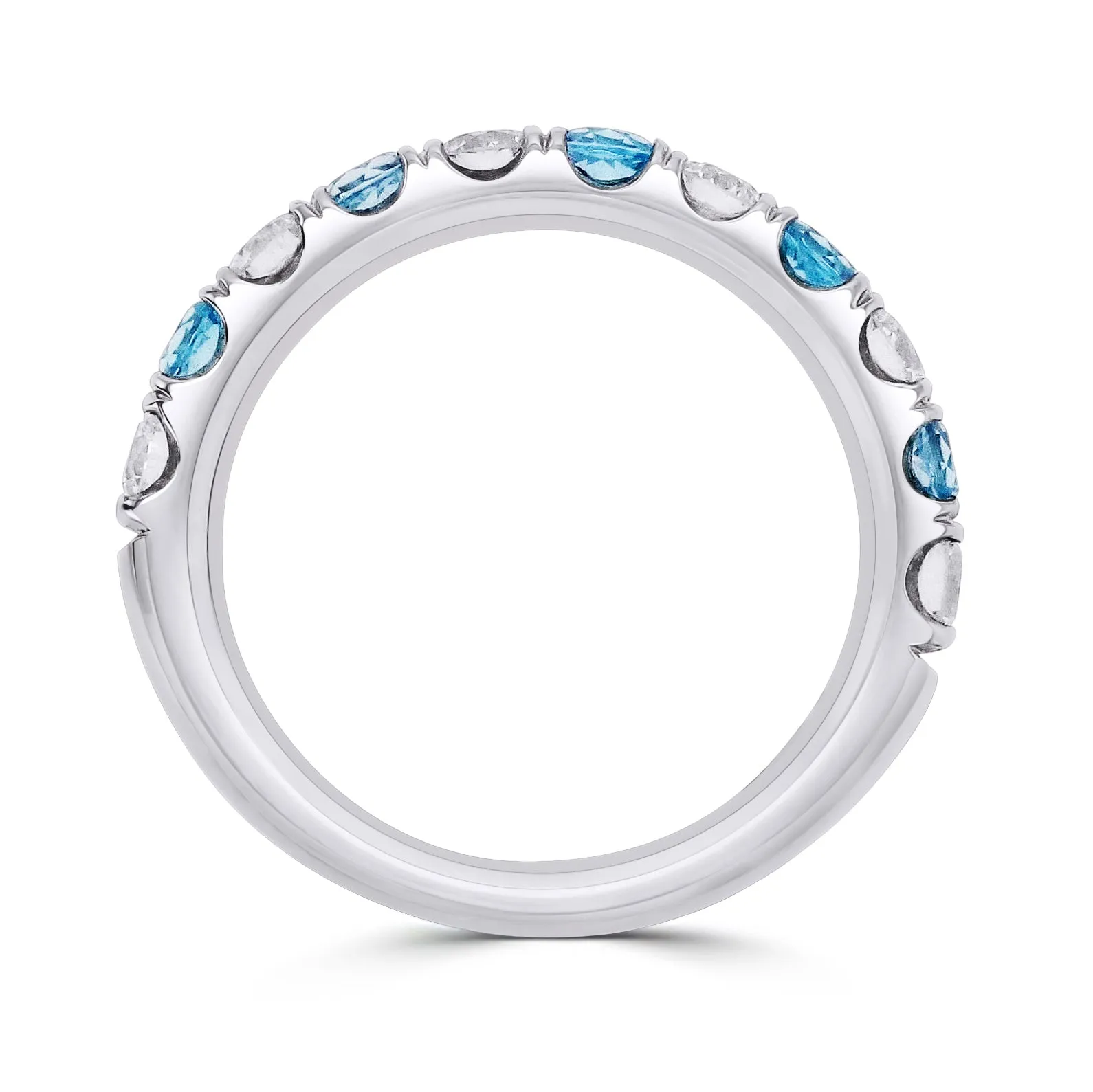 Topaz & Diamond Gemstone Band by Precision Set