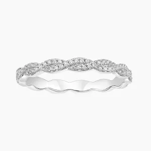 Twisted Ribbon Pavé Eternity Wedding Ring