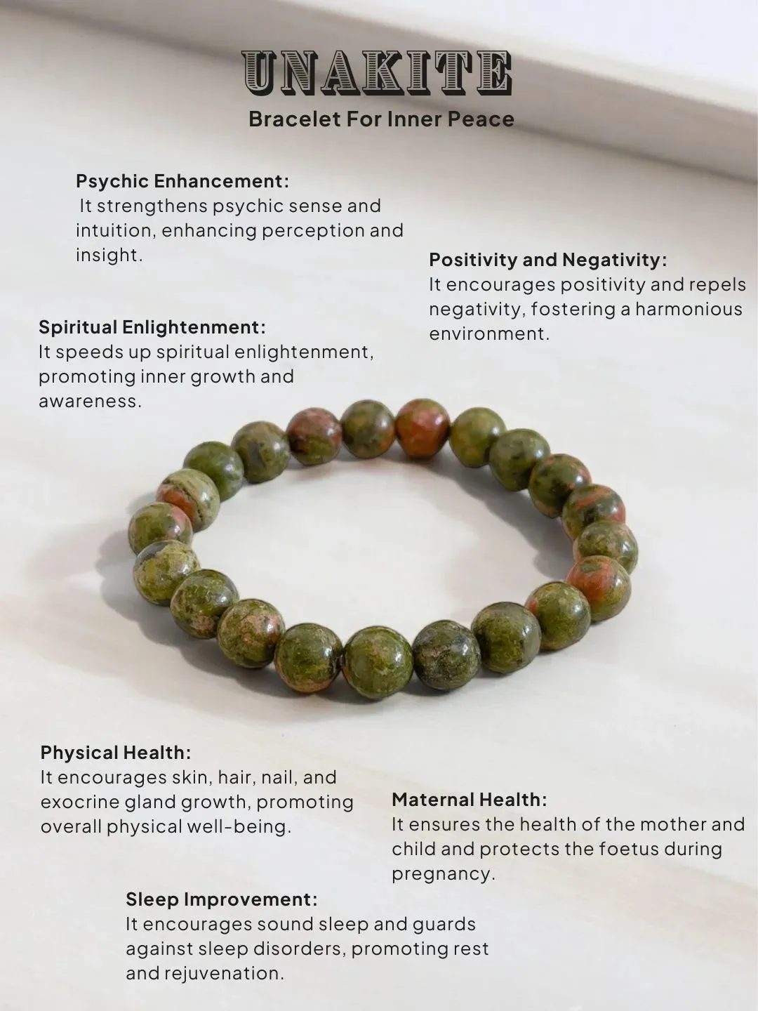 Unakite Bracelet For Inner Peace