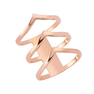 Venus Simple Triple Band Stacked V Shaped Ring