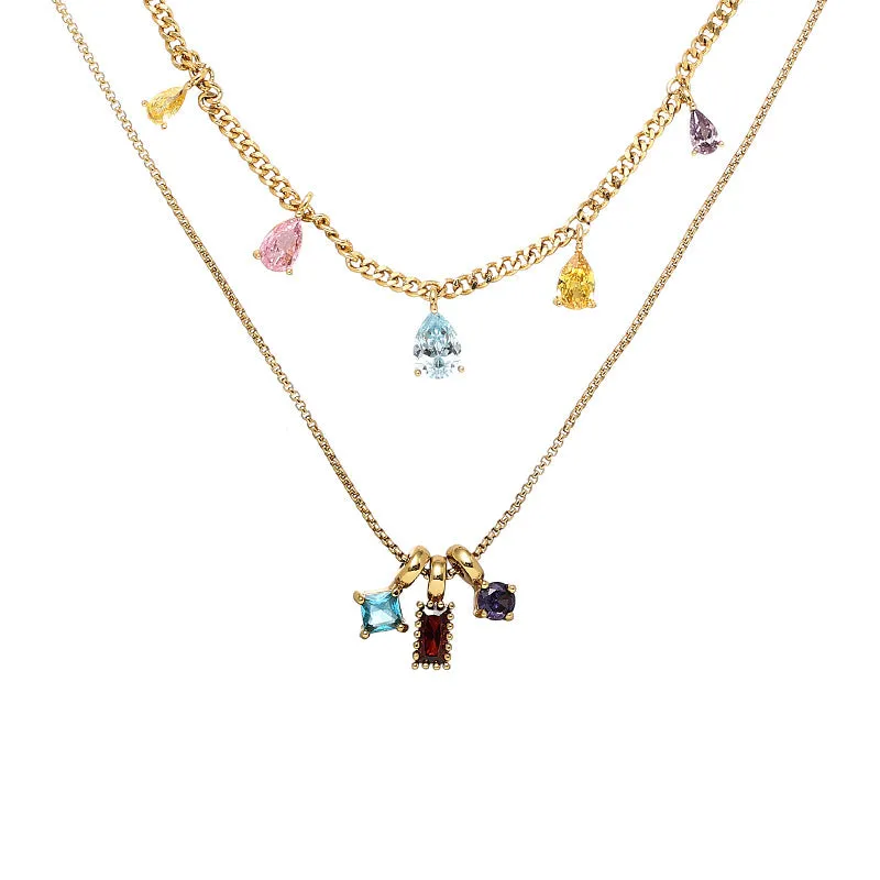 Vibrant Gemstone Zircon Pendant Necklace