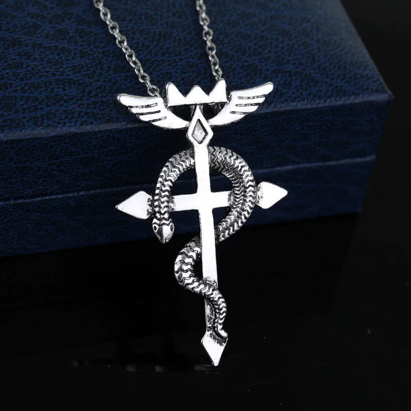 Vintage Fullmetal Alchemist Edward Elric Chain Pendant Necklace Hot Sale Classic Women And Men Statement Necklace