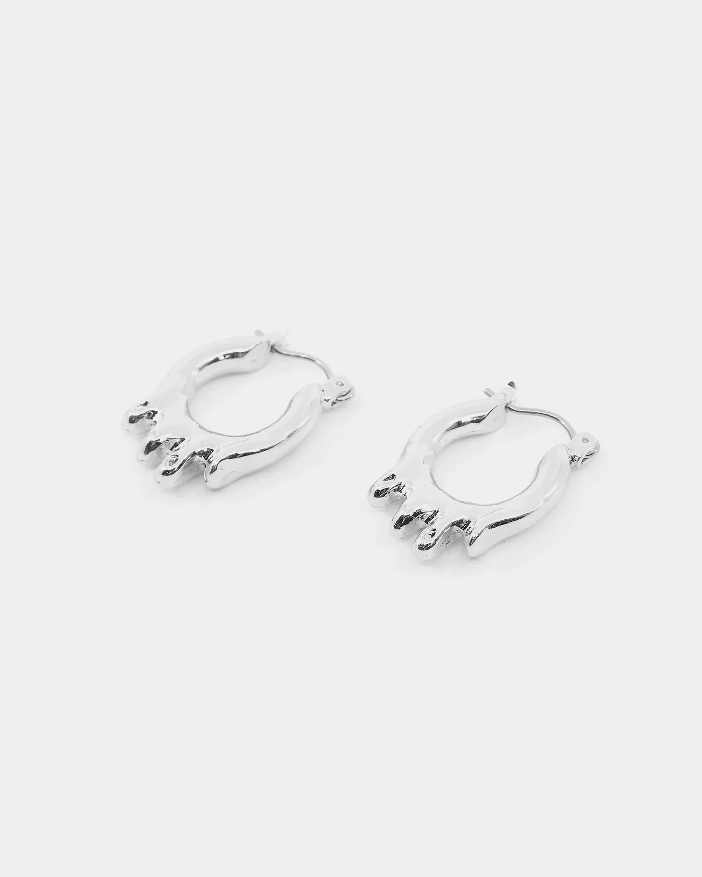 Wild For The Weekend Paint Dripping Earrings Silver